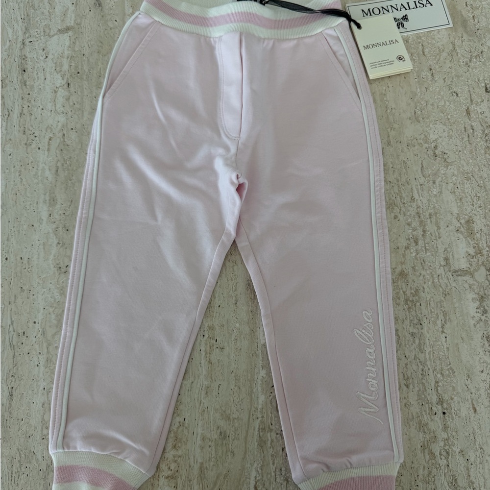 MonnaLisa Light Pink Girls' Jogger Sweatpants